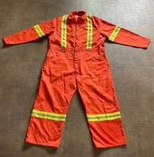 Orange Coverall with a zipper front and reflective tape size 50 regular