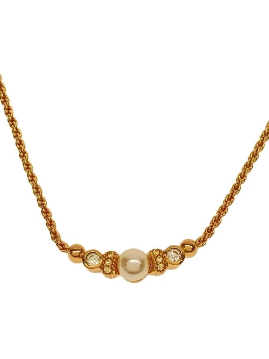 Collana donna Christian Dior placcata oro con top usata