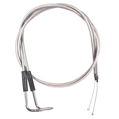 Stainless Braided +4'' Throttle Cable Set 2012-2017 Harley Dyna Switchback