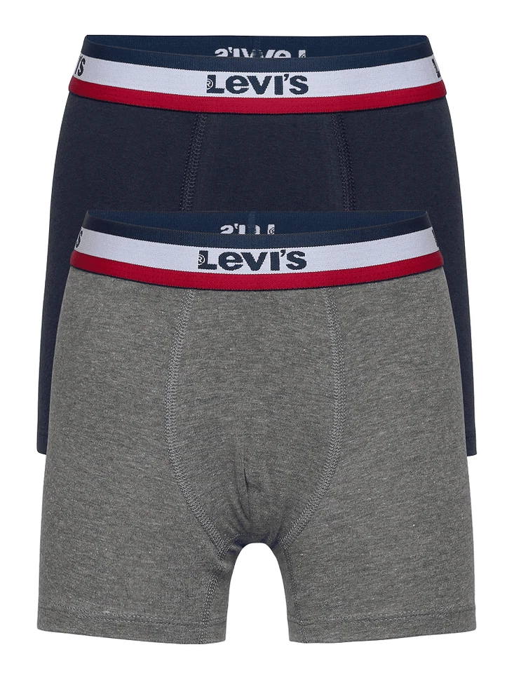 LEVI'S Levis Jungen 2tlg. Set Boxerbriefs Boxershorts Slips Unterhosen blau grau