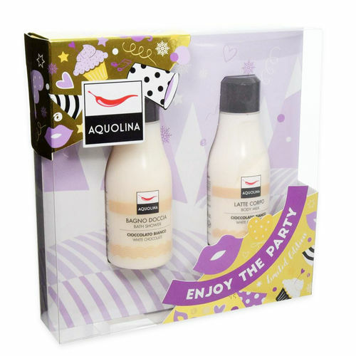 AQUOLINA Gift Set For Women Shower Cream White Chocolate 125Ml Body Milk - Picture 1 of 1
