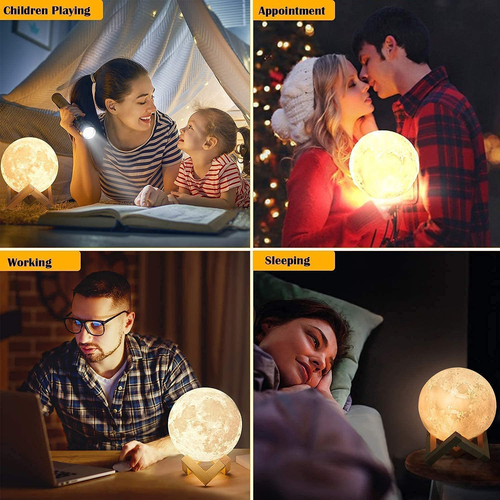 Moon Lamp 2023 Upgrade 128 Colors with Timing- 3D Printing Moon Night Light for - Picture 3 of 12