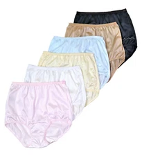 Dixie Belle Womens Underwear Nylon Brief High Waist Panties 6 Pack  1 ea Color