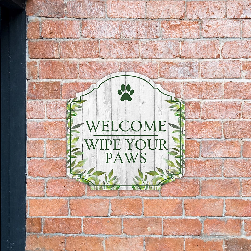 Heritage Plus Welcome Wipe Your Paws Wall or Door Sign - Image 3 of 4