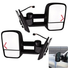 Pair Power Led Signal Towing Mirrors For 07-13 Chevy Silverado 150025002500hd