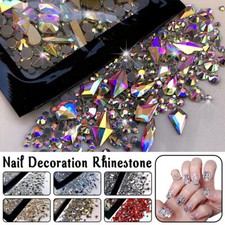 Nail Decoration Rhinestone 170Pcs AB/Clear Glass Nail Art Charms Shiny Manicure