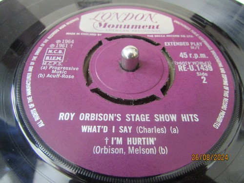 ROY ORBISON ~ STAGE SHOW HITS~1965~LONDON MONUMENT ~ U.K.45 E.P. + P/S ~ HEAR ! - Picture 5 of 6