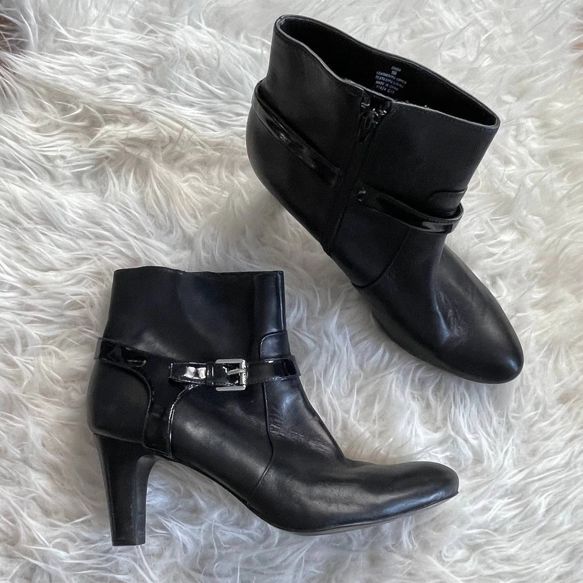 Lauren Ralph Lauren 9 Black Leather Said Boot Booties Buckle 3