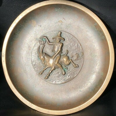 Tinos Bronze Denmark Bronze Plate   Relief of Blockhead (Klods) Hans 1930s-40s