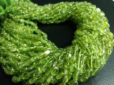 NATURAL PERIDOT SMOOTH PLAIN OVAL 4X6 MM LOOSE GEMSTONE BEADS 13" 2 STRANDS