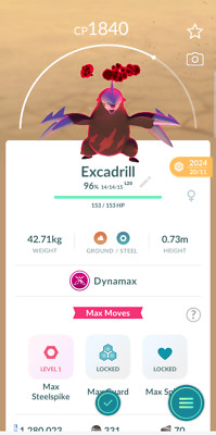 Pokemon Go - Dynamax Excadrill Registriert/Unregistriert Am selben Tag