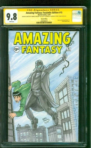 Amazing Fantasy 15 CGC 9.8 SS Spider Man Noir Original art Sketch Spider Verse