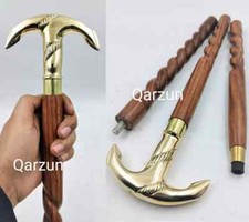 Designer Brass Victorian Handle Wooden Vintage Style Walking Stick Cane Antique