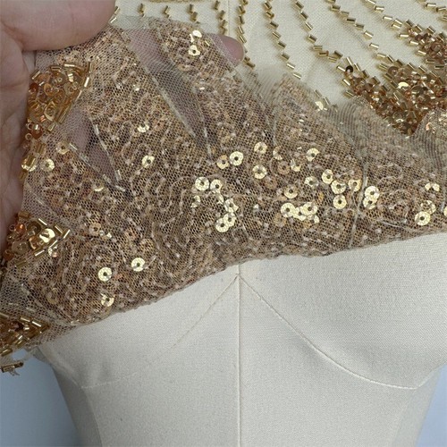 1x DIY Netz Pailletten Perlen Bestickt Flicken Bekleidung Nähen Appliken Zubehör - Picture 8 of 13