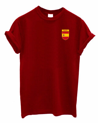 Spain Team Crest Crew neck Tshirt Support your Country football rugby cricket