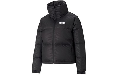 PUMA Down Jacket Logo Print Short Stand Collar Warm Down Coat