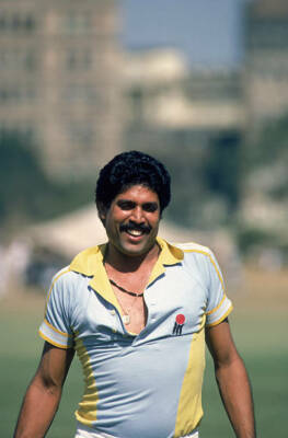 India Cricket Great, Test Captain Kapil Dev No 19 OLD LARGE PHOTO