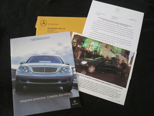 2001 Mercedes Benz Rare S550 Guard Armored Catalog & S-class Brochure Press Pack - Picture 7 of 8