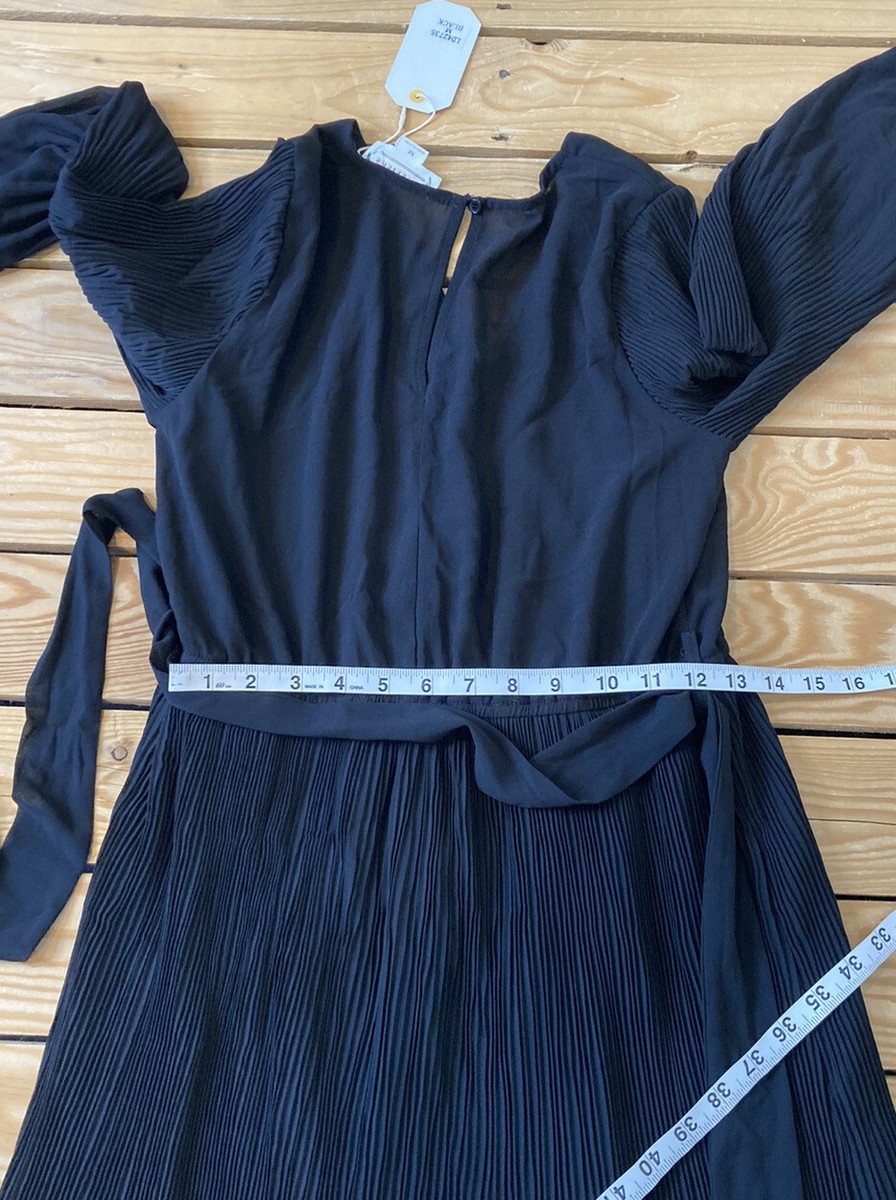 loveriche NWT women's belted MIDI dress Size M Black | eBay