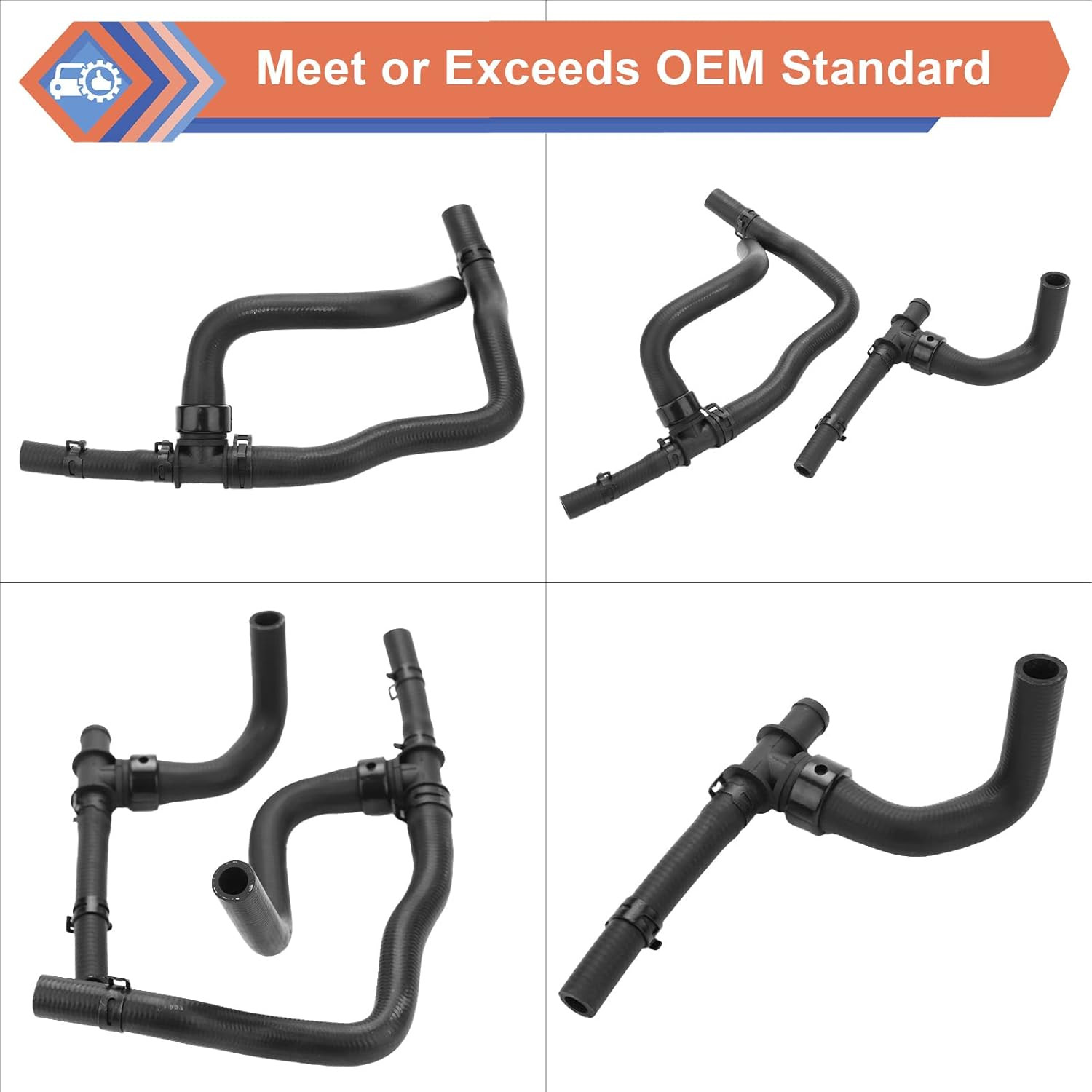 HVAC Heater Hose Pipe Kit with TEE for Return Compatible with Dodge Vehicle 2008