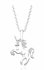 New Mystical Unicorn Charm Silver Tone Metal Necklace Jewelry