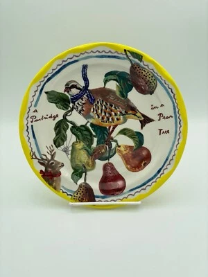 NEW Anthropologie Nathalie Lete 12 Days of Christmas Plate Partridge SHIPS FREE!