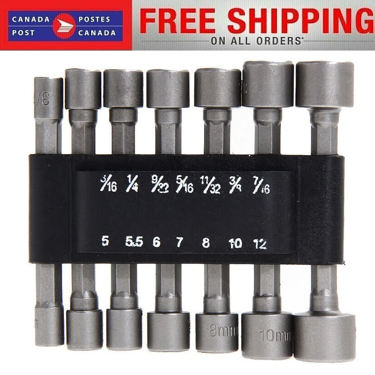 14pcs Torque Wrench Hex Shank Socket Sleeve Head Bit Spanner Key Grip Hand Tools