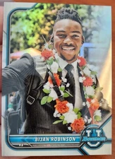BIJAN ROBINSON 2021-22 BOWMAN UNIVERSITY 1ST CHROME RC VARIATION SSP REFRACTOR