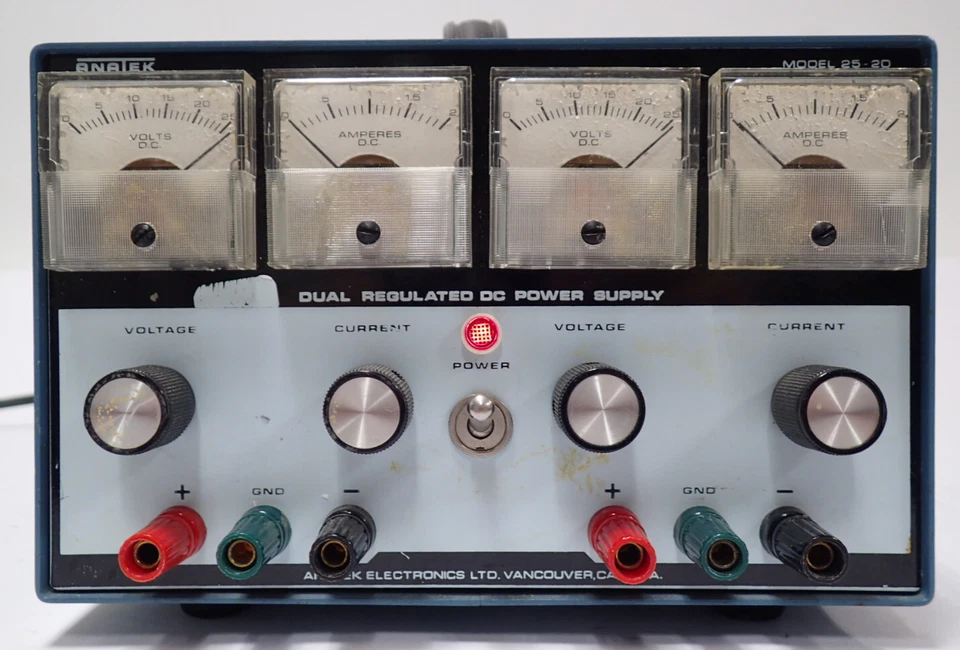 ANATEK 25-2D DUAL REGULATED DC POWER SUPPLY In 117Vac 1.6A Out 0-25Vdc 0-2A - Image 3 of 4