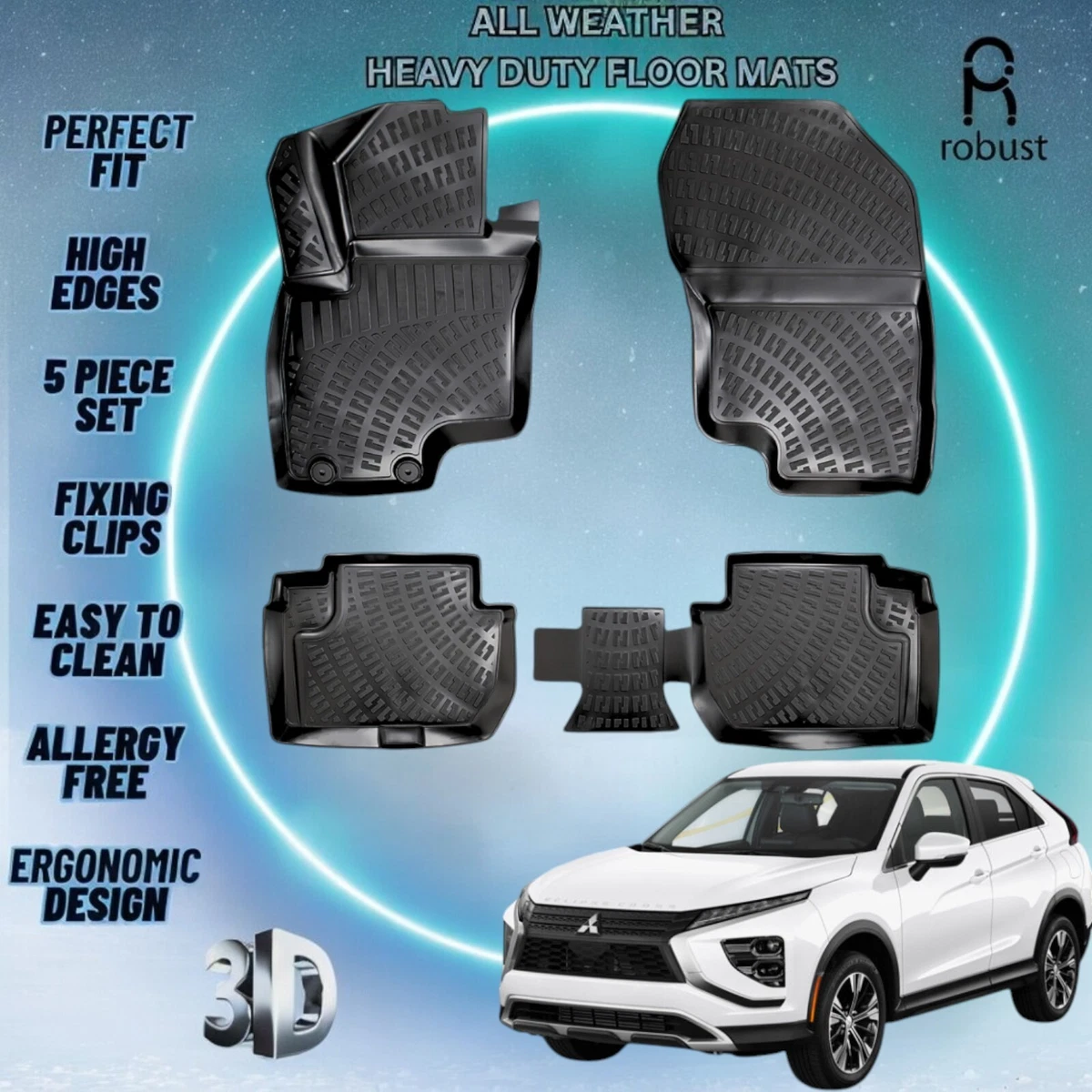 Alfombrilla De Maletero Para Mitsubishi Eclipse Cross PHEV 2021 – Protector De Cuero Antideslizante, Resistente Al Agua Y Fácil De Limpiar