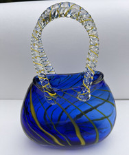 Art Glass Purse Decorative Vase Home Decor Blown Glass
