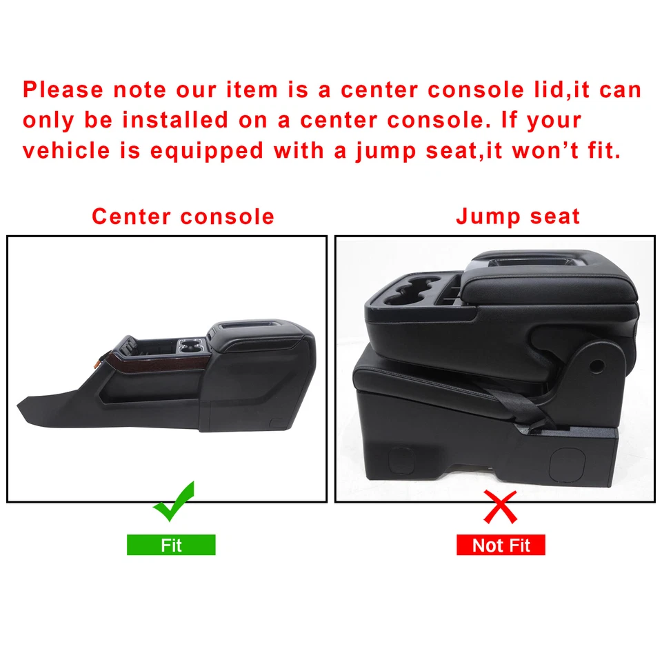 Leather Center Console Armrest Lid For 2014-2019 Chevrolet Silverado GMC Sierra - Image 3 of 4