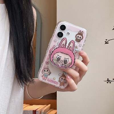 ラブブ　 LABUBU iPhone 16 Pro/Pro Max用ケース iPhone 16 Pro & 16 Pro Max Cartoon 3D Labubu Rubber Soft Phone