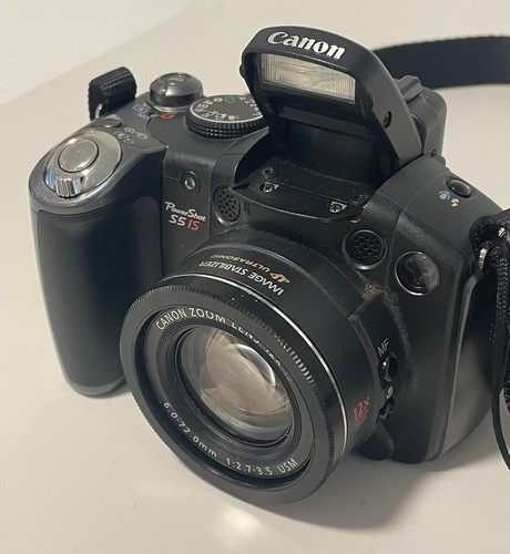 Canon PowerShot Digital Camera S5 IS 8.0 MP 12x Black & LowePro Bag EX 160 WORKS