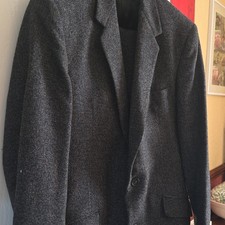 1957 Hardy Amies Grey Wool Tweed 2-Piece Suit 36W 30L Single-Breasted