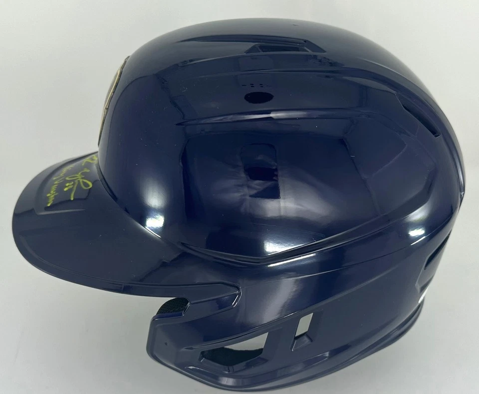 Brewers ANDREW VAUGHN Signed Full Size Milwaukee Rawlings BLUE Helmet AUTO - JSA - Image 2 of 4