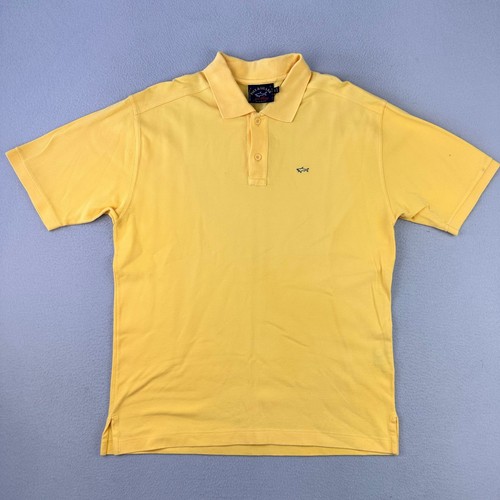 Paul & Shark Yachting Polo Shirt Mens Medium Yellow Short Sleeve Nautical Preppy