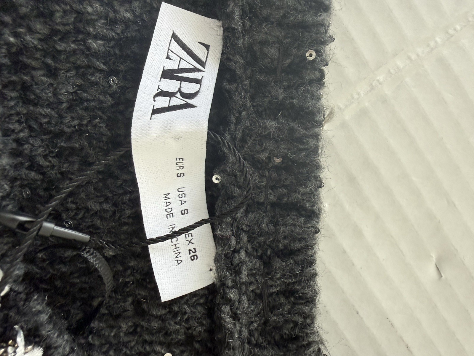 Zara Women’s Chic Black Knit Sequin Dress with Fringe Trim 8146/108 Size S NWT thumbnail 14