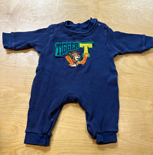 Vintage 1990s The Disney Store 6-9M Tigger Blue Waffle Knit One-Piece Romper
