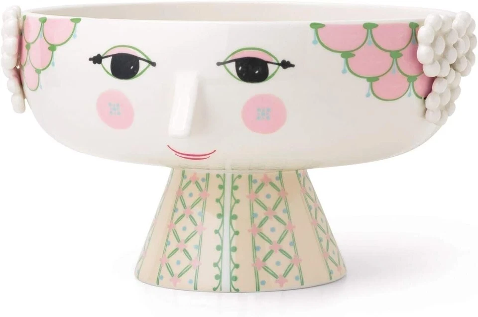Bjorn Wiinblad Eva Bowl on Stand Pink Decor Glazed Porcelain Figure - Image 2 of 4