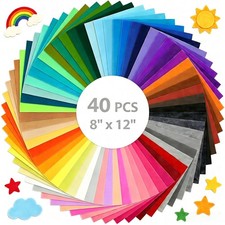 40 PCS Felt Sheets For Crafts 12x8 Inch 40 Colors Supplies DIY Art Fabric