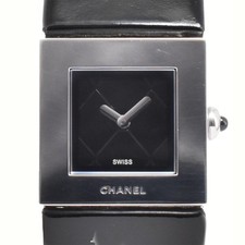 Chanel Matelassé H0116 Stainless Steel 19mm Black Dial Quartz Women's #AOHW2557