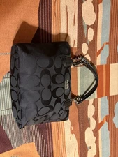 Coach Medium Black Handbag. Black Fabric With The Coach Logo. New Without Tags.