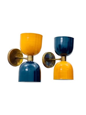 Set Of 2 Brass Wall Scone Sputnik Stilnovo Italian Light Diabolo Christmas Gift