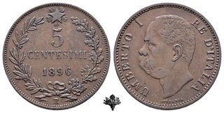 REGNO D'ITALIA 5 centesimi 1896 RARA Umberto I
