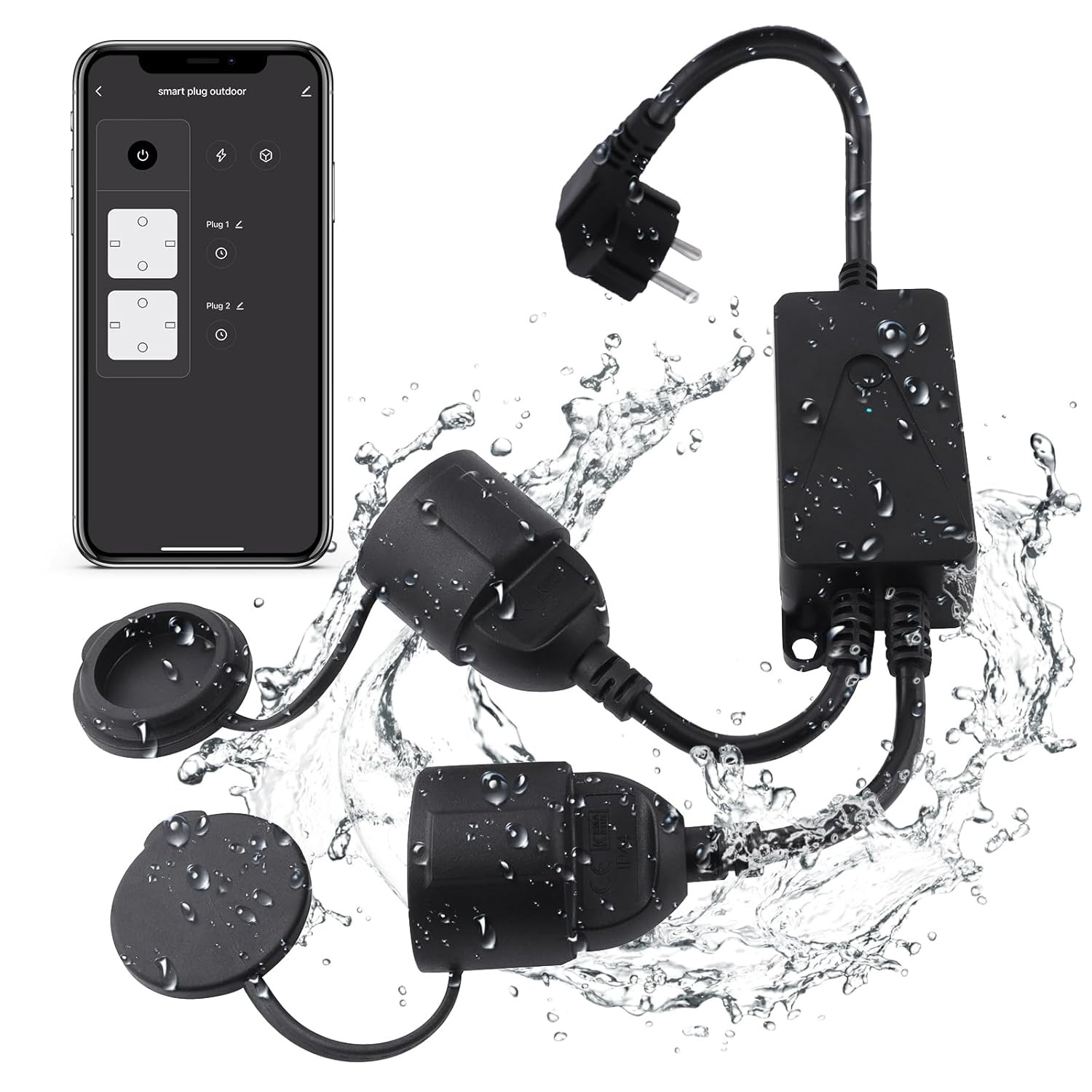 Presa Wifi Esterna Smart Intelligente Outdoor Con Misurazione Della Corrente, 2 