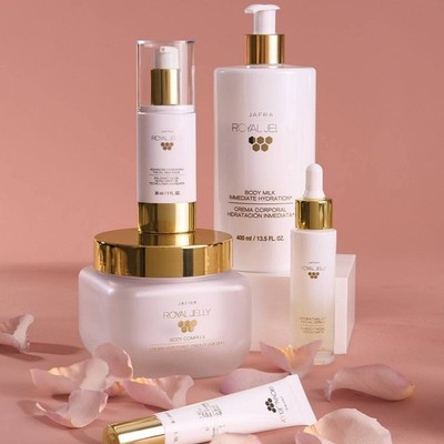 JAFRA Royal Jelly Hydrating Skin Care Set Body Milk, Cream, Face & Eye Serums