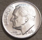1961-P Roosevelt Dime — photo from another recent sale