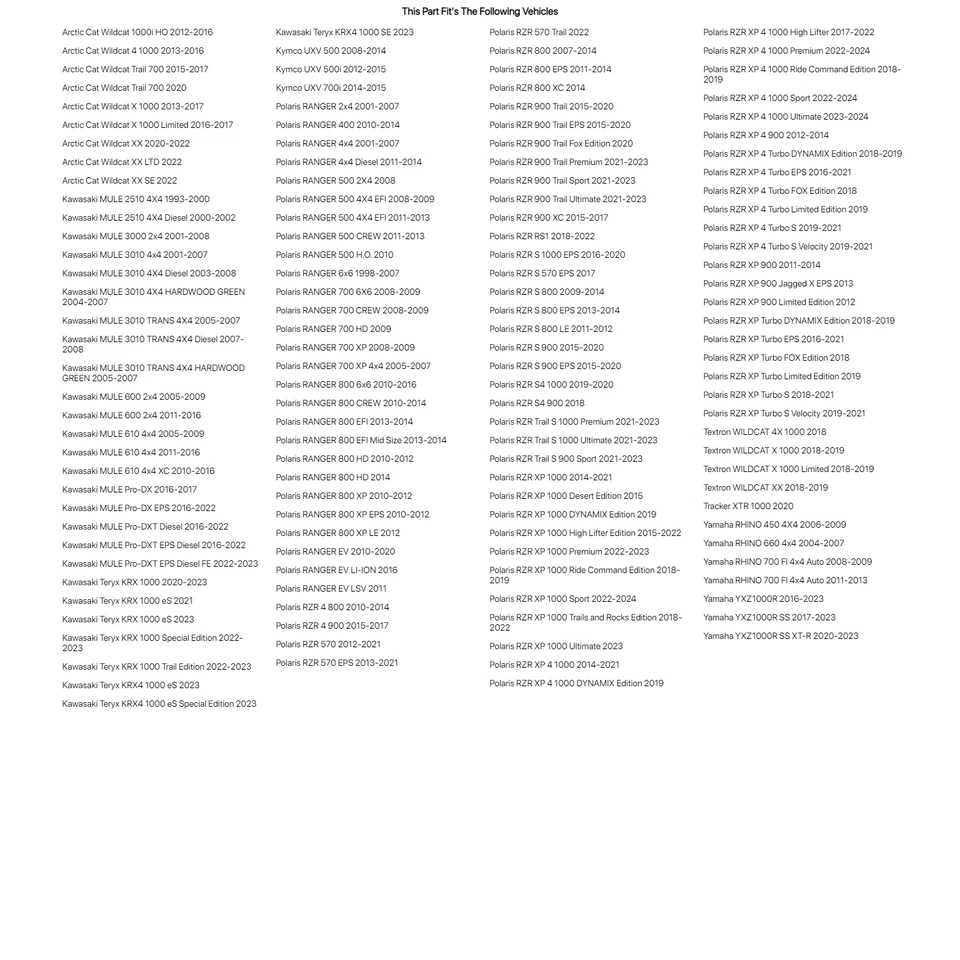 Seizmik Pursuit UTV 侧视镜 适用于 ARCTIC CAT Wildcat X 1000 2013-2017 — 第 2/2 张图片