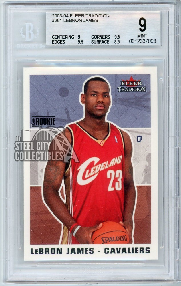 LeBron James 2003-04 Fleer Tradition Rookie Card #261 BGS 9